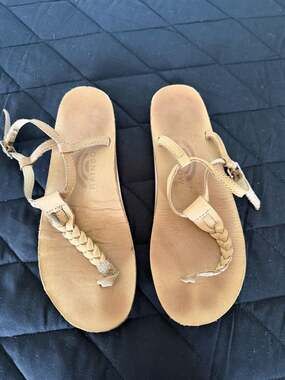 Rainbow Sandals Women's Braided T-Strap Ankle Strap Sandals